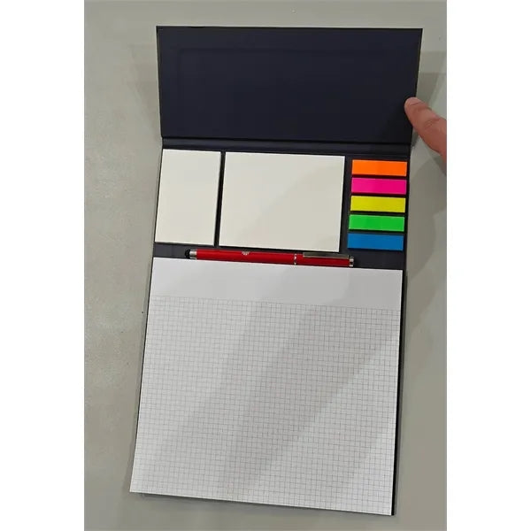 Stationery Gift Flap Desk Pad Pen Set with Mini Sticky Notes
