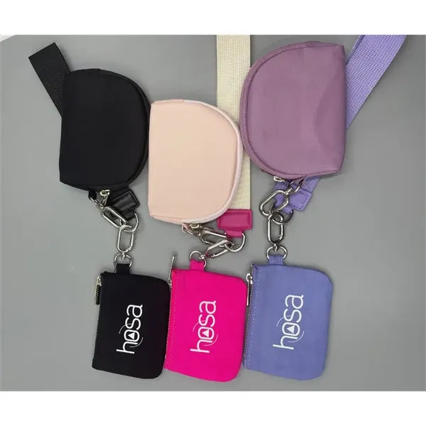 Mini Zip Around Dual Pouch Portable Wristlet/Wallet