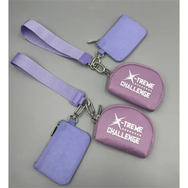 Mini Zip Around Dual Pouch Portable Wristlet/Wallet