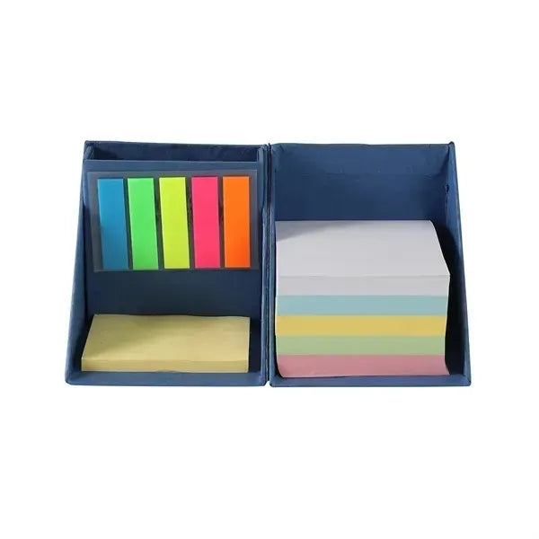 Foldable Paper Cubes Sticky Notes & Tabs Box W/ Pen Holder