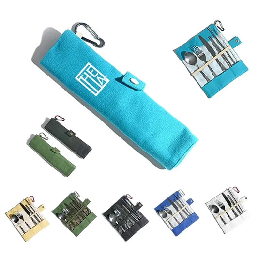 Portable 7 pcs Stainless Steel Cutlery Set