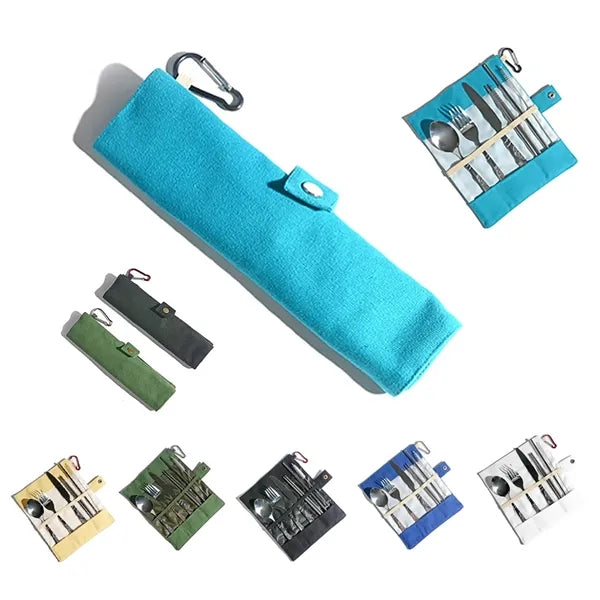 Portable 7 pcs Stainless Steel Cutlery Set