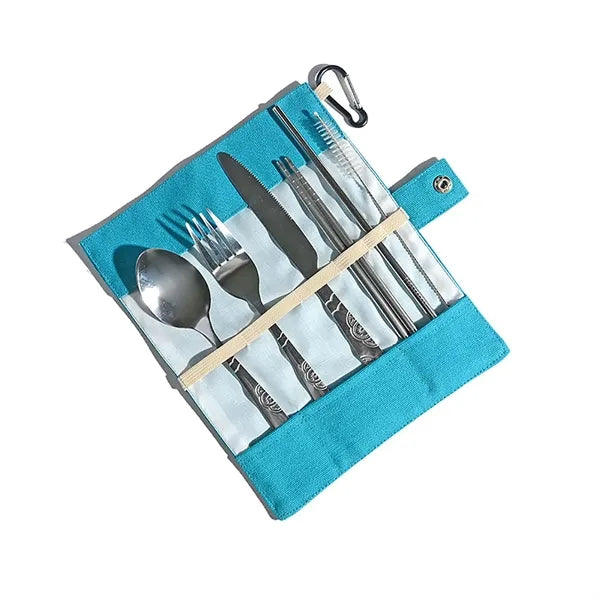 Portable 7 pcs Stainless Steel Cutlery Set