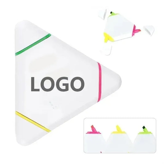 3 color Triangular Shaped Highlighter Pen
