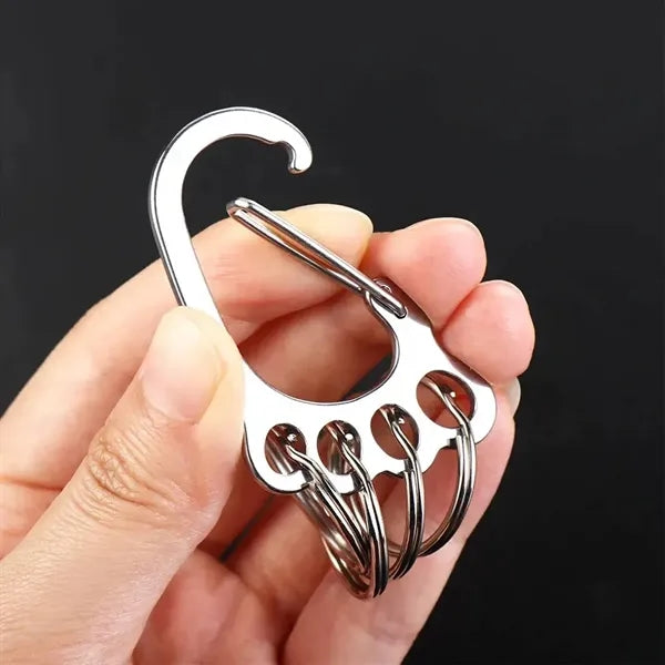 Outdoors Stainless Steel Small Foot Keychain w/ 4 Keyrings