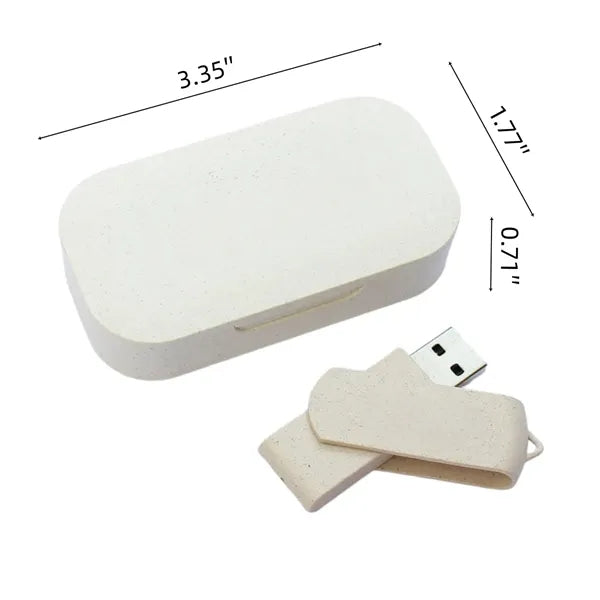 Eco-Friendly Wheat Straw USB Flash Drive With Gift Box