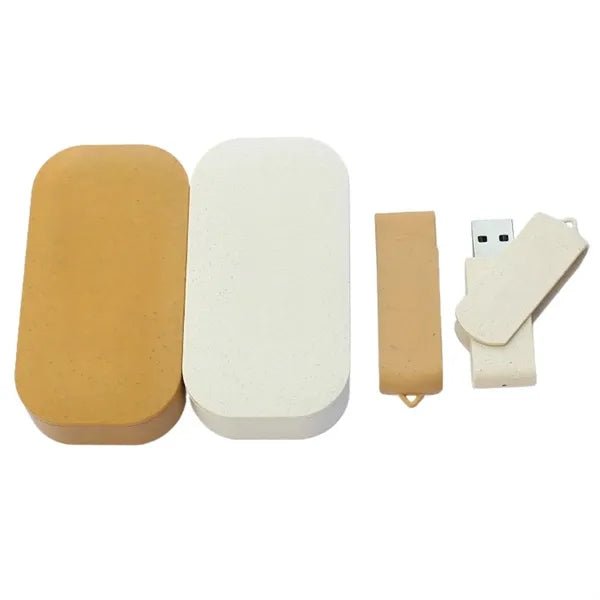 Eco-Friendly Wheat Straw USB Flash Drive With Gift Box