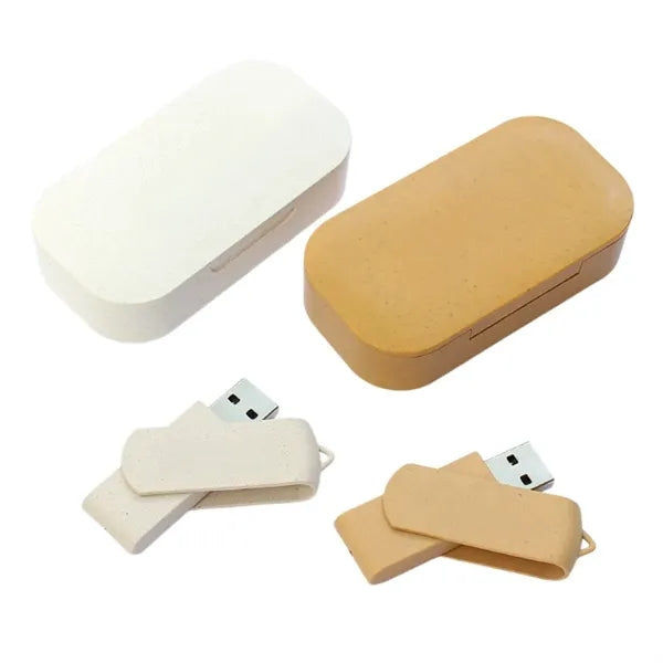 Eco-Friendly Wheat Straw USB Flash Drive With Gift Box