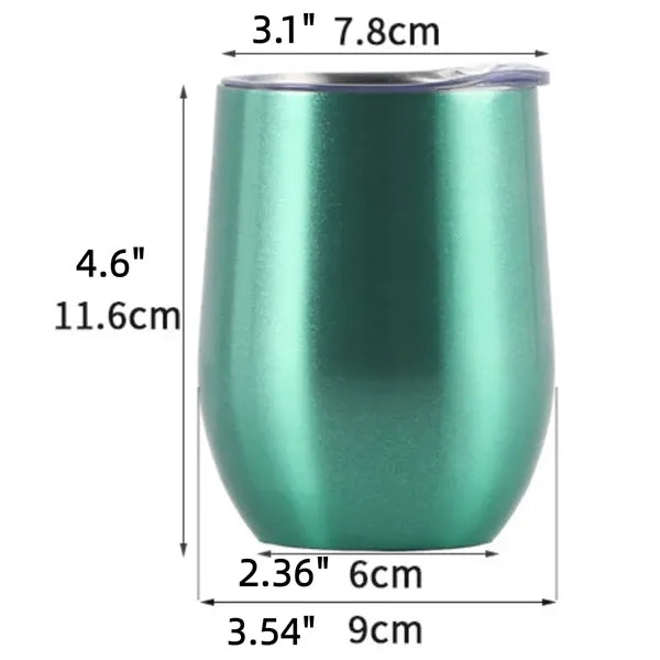 12Oz Stainless Steel Insulated Stemless Wine Tumbler Cup