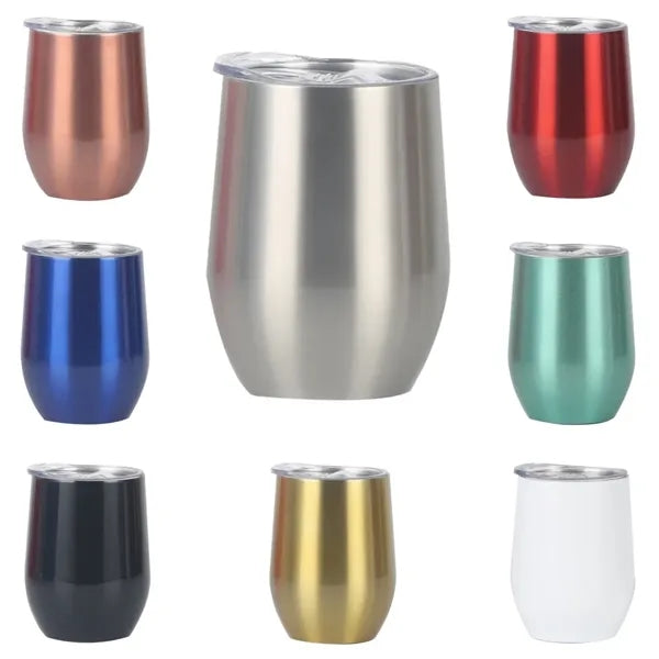12Oz Stainless Steel Insulated Stemless Wine Tumbler Cup