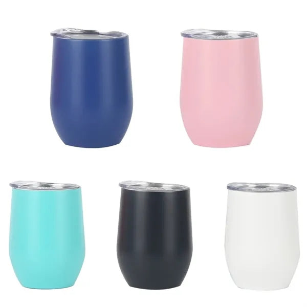 12Oz Stainless Steel Insulated Stemless Wine Tumbler Cup