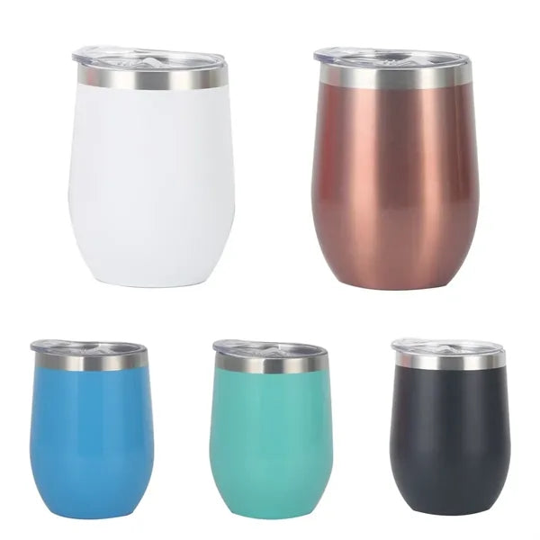 12Oz Stainless Steel Insulated Stemless Wine Tumbler Cup