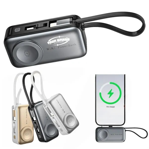 5000mAh 3 in 1 Portable Power Bank With Charging Cable