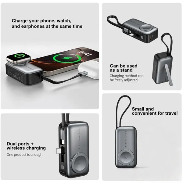 5000mAh 3 in 1 Portable Power Bank With Charging Cable
