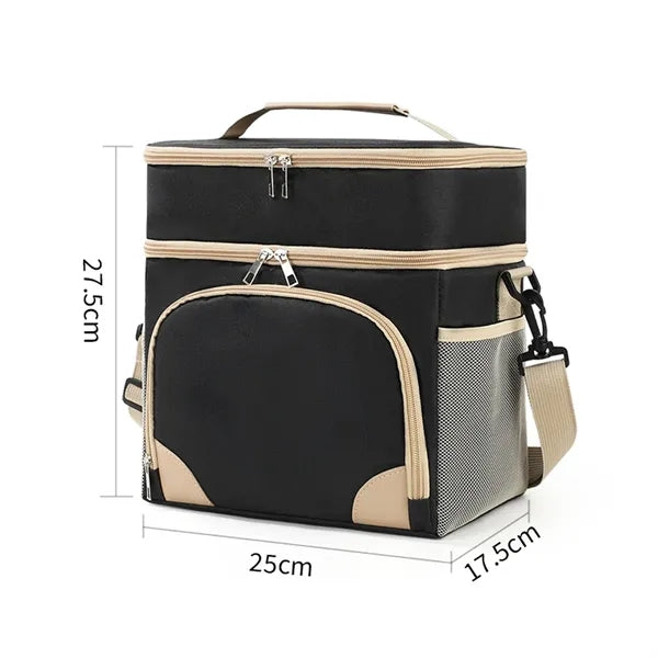 Insulated Picnic Lunch Bag with Double Layer Design