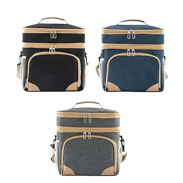 Insulated Picnic Lunch Bag with Double Layer Design