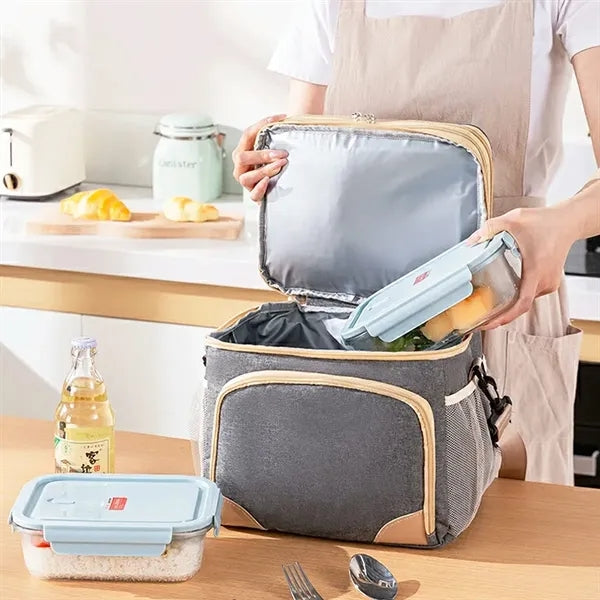 Insulated Picnic Lunch Bag with Double Layer Design