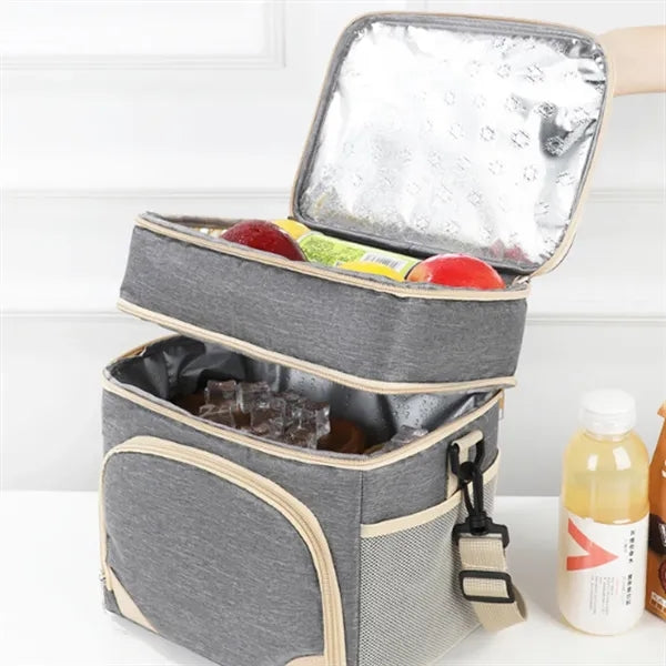 Insulated Picnic Lunch Bag with Double Layer Design