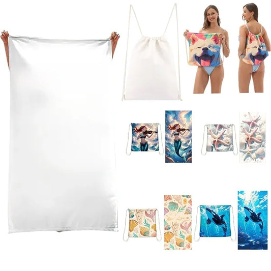Two-in-one Foldable Beach Towel Integrated Bag for Storage