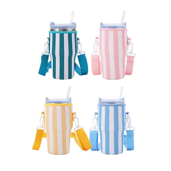 20Oz. Striped Insulated Water Bottle Sleeve with Handles