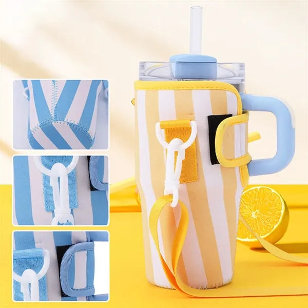 20Oz. Striped Insulated Water Bottle Sleeve with Handles