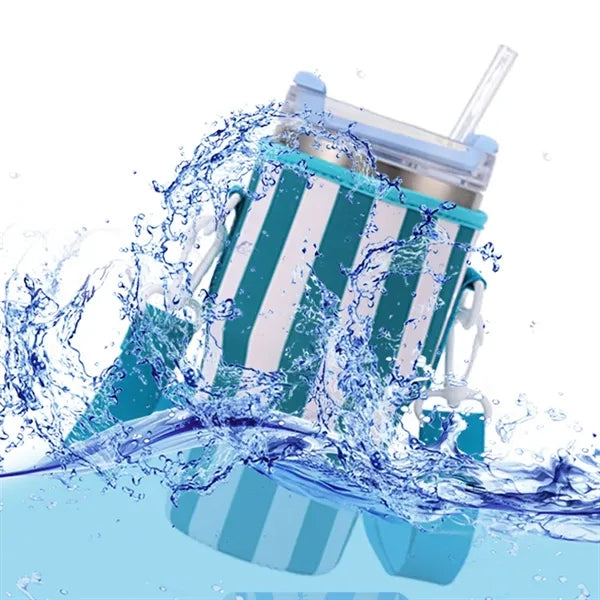 20Oz. Striped Insulated Water Bottle Sleeve with Handles
