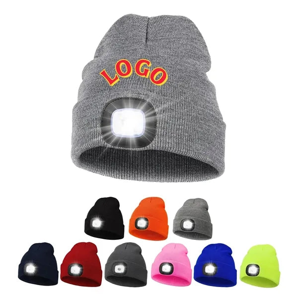 MOQ Unisex Beanie with The Light USB Rechargeable Caps