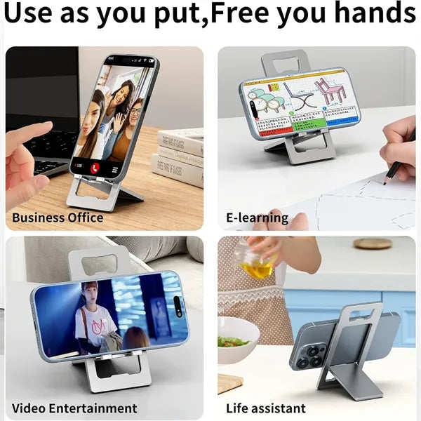 Card-style aluminum phone stand bottle opener