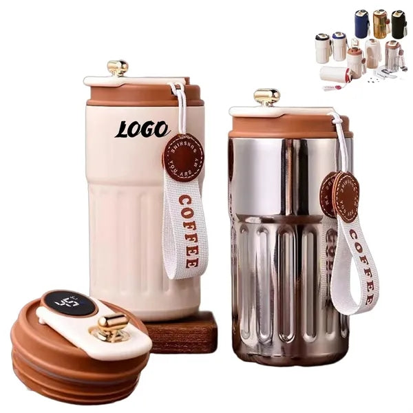 15oz Portable LED Temperature Display Coffee Thermos Cup