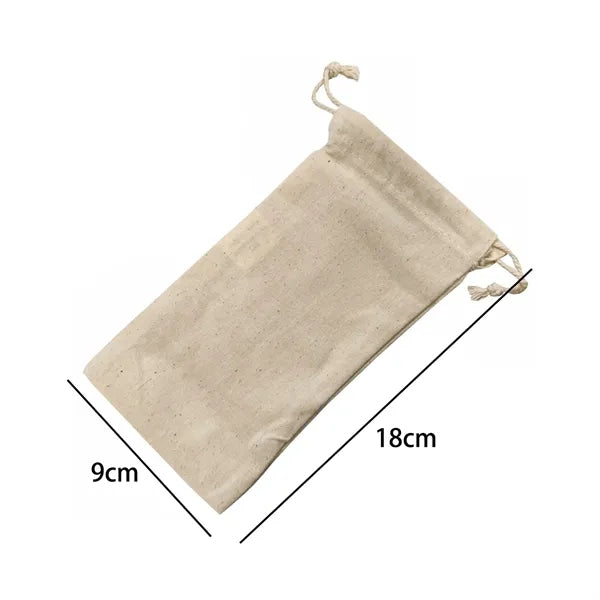 Eco-Friendly Cotton Drawstring Glasses Pouch & Cleaning Bag