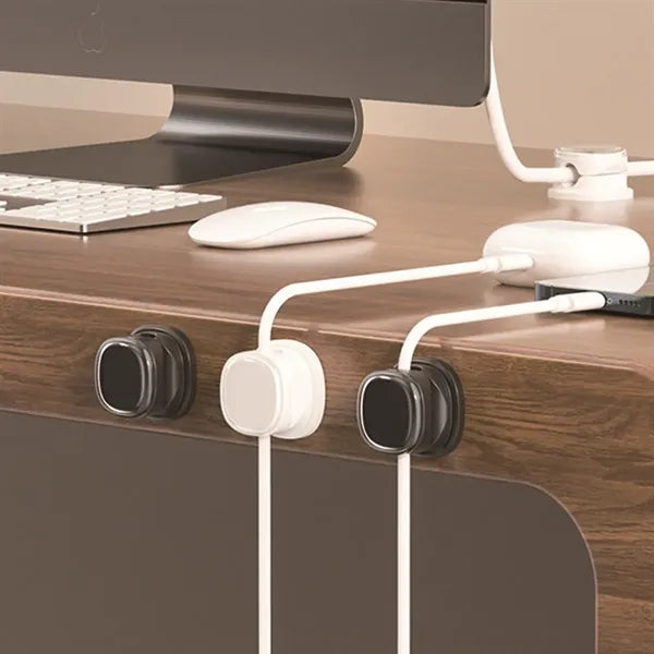 Magnetic Desktop Cable Organizer Clip with Spring Hinge