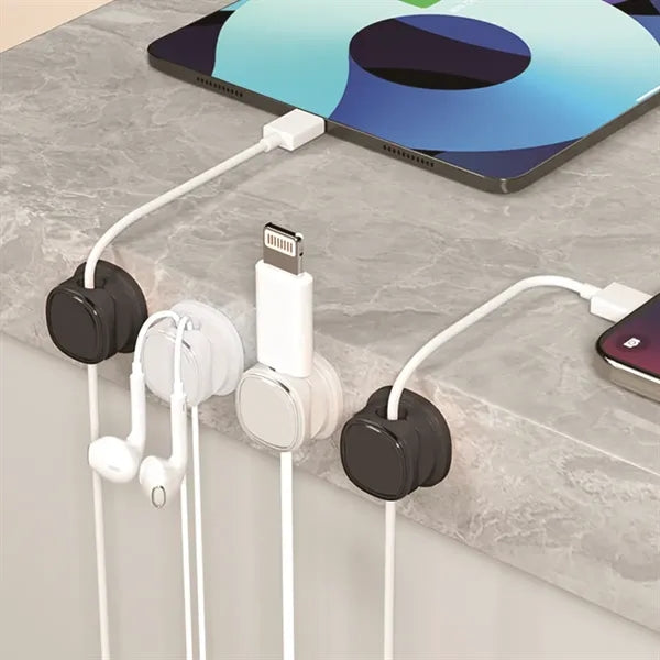Magnetic Desktop Cable Organizer Clip with Spring Hinge