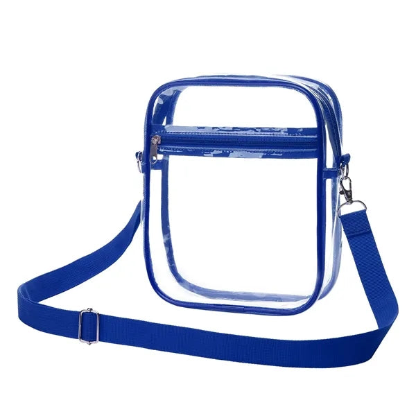 Clear PVC Crossbody Stadium Bag with Front Pocket