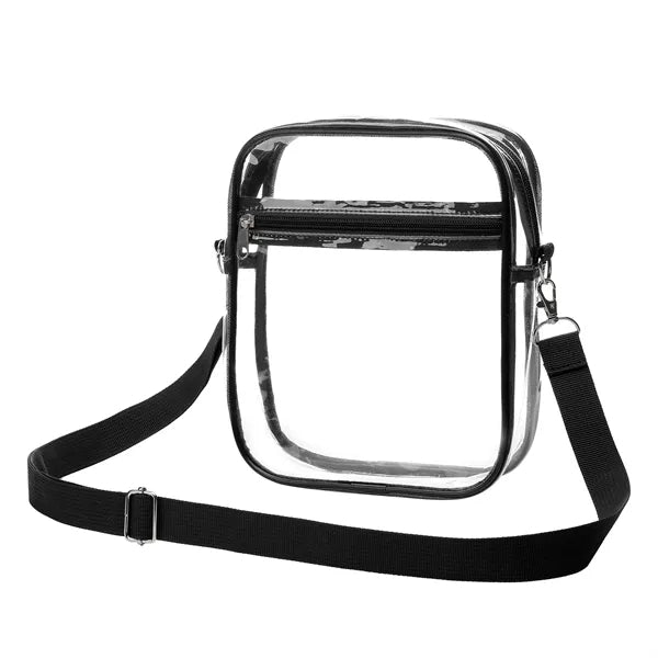 Clear PVC Crossbody Stadium Bag with Front Pocket