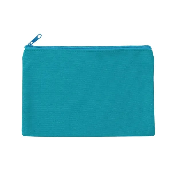 9" x 6" Solid Cotton Canvas Multi-Purpose Zip Pouch