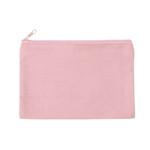 9" x 6" Solid Cotton Canvas Multi-Purpose Zip Pouch