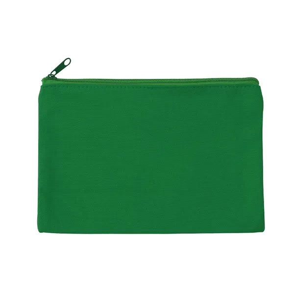 9" x 6" Solid Cotton Canvas Multi-Purpose Zip Pouch