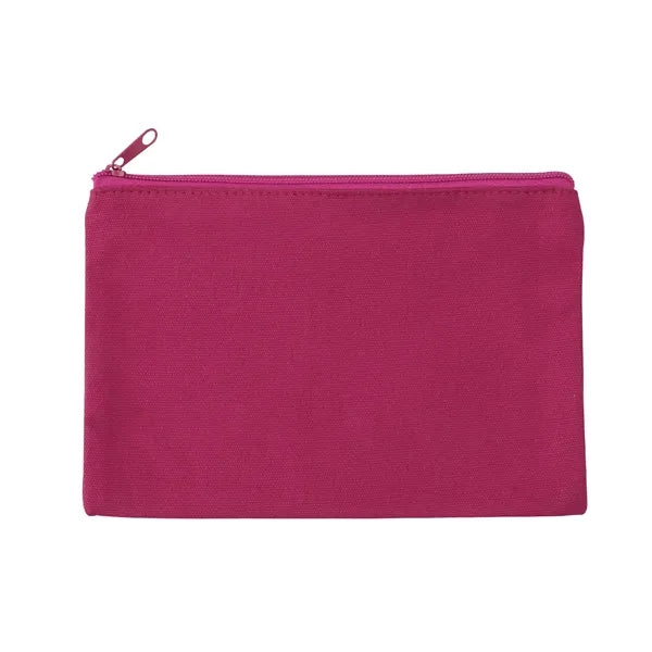 9" x 6" Solid Cotton Canvas Multi-Purpose Zip Pouch