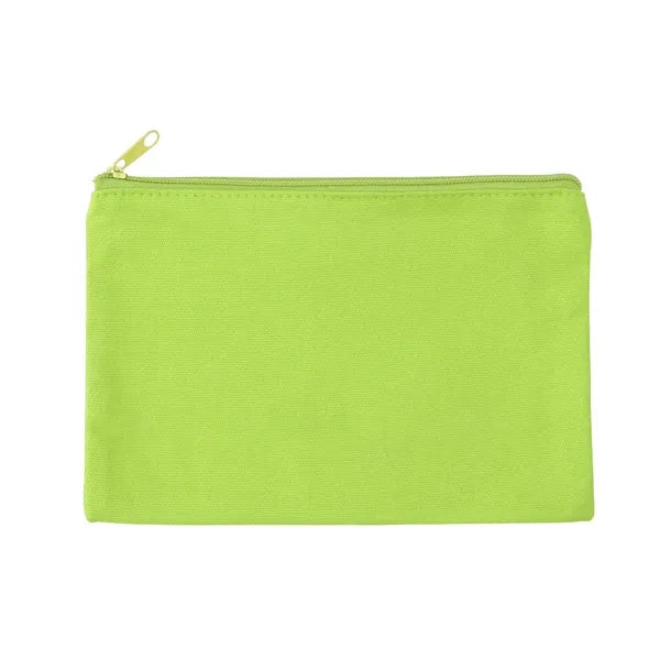 9" x 6" Solid Cotton Canvas Multi-Purpose Zip Pouch