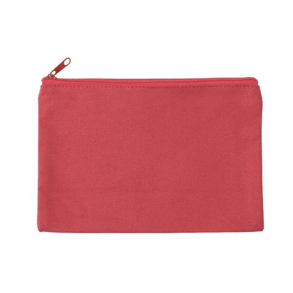9" x 6" Solid Cotton Canvas Multi-Purpose Zip Pouch