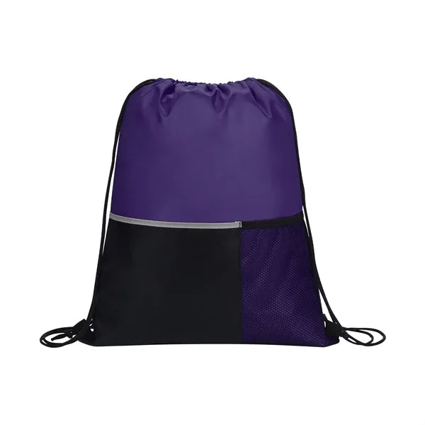 Dual-Pocket Drawstring Cinch Backpack