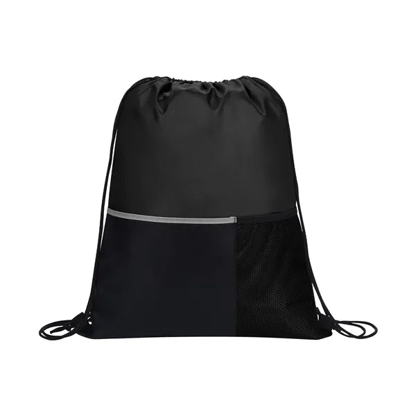Dual-Pocket Drawstring Cinch Backpack