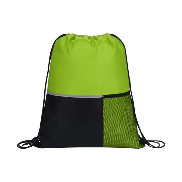 Dual-Pocket Drawstring Cinch Backpack