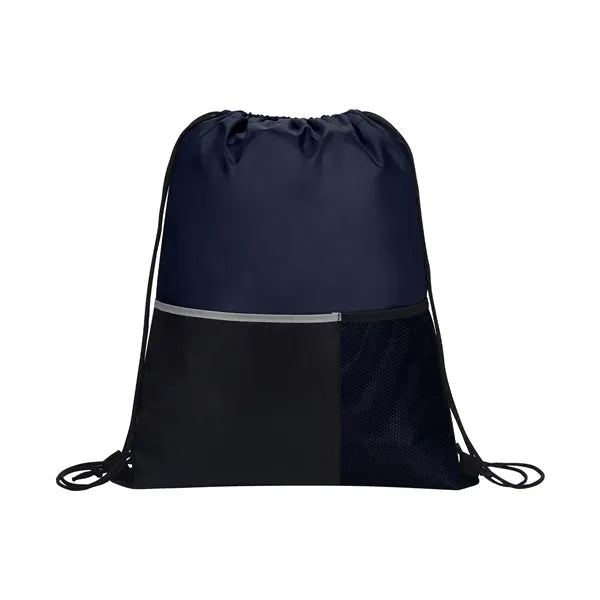 Dual-Pocket Drawstring Cinch Backpack