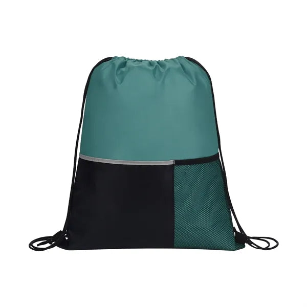 Dual-Pocket Drawstring Cinch Backpack