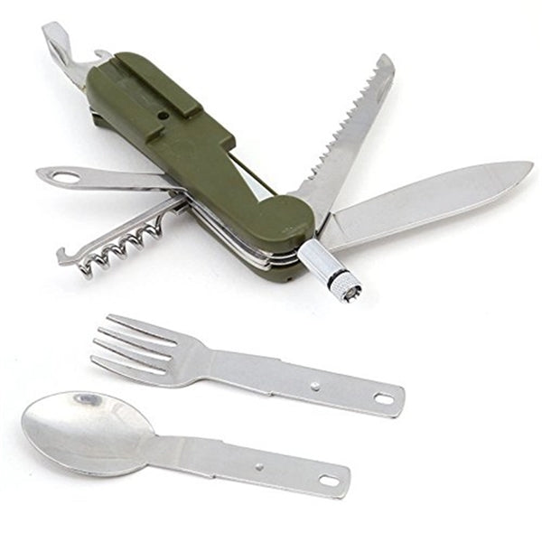 Versatile Folding Tableware with Flashlight