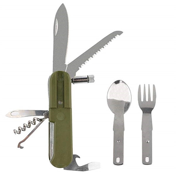 Versatile Folding Tableware with Flashlight