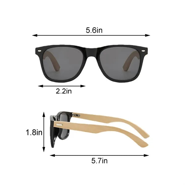 Bamboo Wood Sunglasses With Polarized Lenses