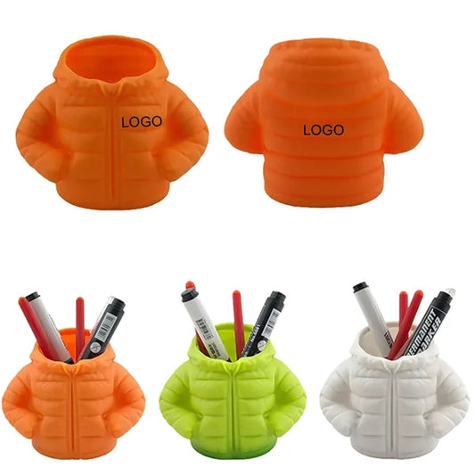 Cute Puffer Jacket Pen Holder Desk Organizer