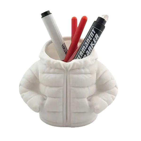 Cute Puffer Jacket Pen Holder Desk Organizer